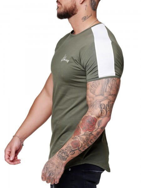 Herren T-Shirt Kurzarm Rundhals Seitenstreifen Oversize Tee Modell 2163