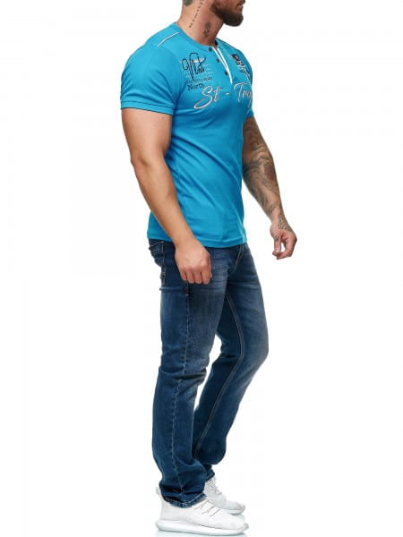 Herren T-Shirt Poloshirt Shirt Kurzarm Printshirt Polo Kurzarm 3485C