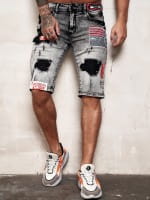 Herren Shorts Bermuda Jeansshorts Destroyed Wash Clubwear Modell E7536