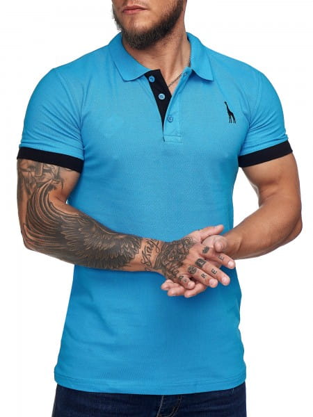 Herren T-Shirt Poloshirt Shirt Kurzarm Printshirt Polo Kurzarm 1404C