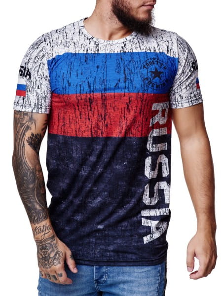 Herren Länder T-Shirt Kurzarm Rundhals Fußball Fanshirt