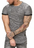 OneRedox Herren T-Shirt Kurzarm Weiter Ausschnitt Oversize Tee Modell 1494