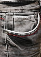 OneRedox Hommes Jeans Jeans Denim Slim Fit Used Design Modèle 5166