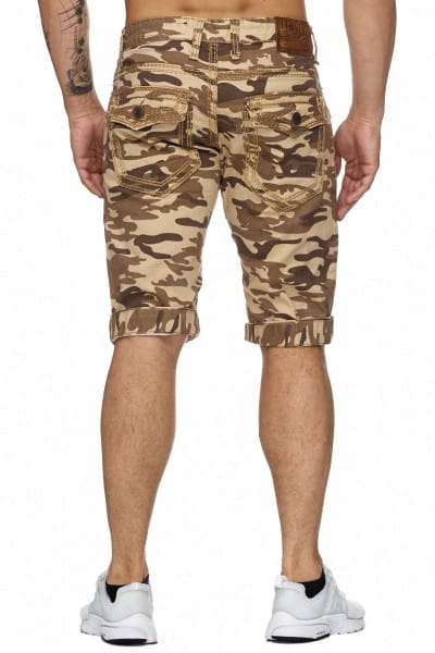 OneRedox Hommes Bermuda Shorts Bermuda Shorts Hommes Sport Shorts Casual Shorts Short Pantalon court Pantalon Cargo 4023 Camouflage Beige