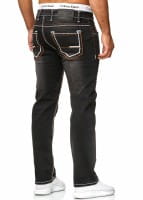 OneRedox Hommes Jeans Jeans Denim Slim Fit Used Design Modèle 5173